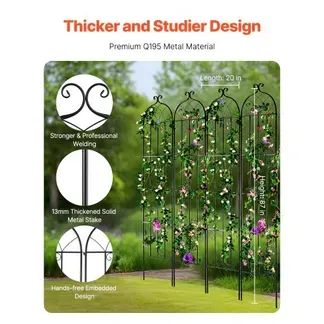 VEVOR Rankhilfe für Kletterpflanzen, 51×220 cm, 4er-Set rostfreies Metallspalier für Gartenblumen, Kletterrosen-Spalier, Rankgitter, Gurkenstütze, dekoratives Clematis-Spalier für Innenhöfe & Rasen VEVOR Rankhilfe für Kletterpflanzen, 51×220 cm, 4er-Set rostfreies Metallspalier für Gartenblumen, Kletterrosen-Spalier, Rankgitter, Gurkenstütze, dekoratives Clematis-Spalier für Innenhöfe & Rasen
