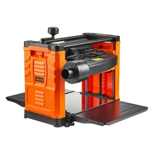 VEVOR Dickenhobel, Zwei-Blatt, 330 mm breiter Arbeitstisch, Hobelmaschine, 1800 W, Hobel, 23500 U/min, Doppelrollen, Überrollschutz, Holzbearbeitung mit Einzelgeschwindigkeit, für Hart- & Weichholz – Bild 9