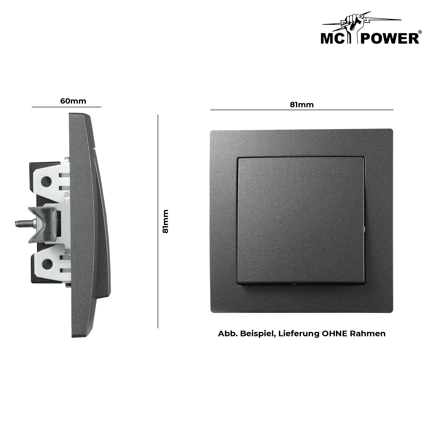 Wechselschalter McPower ''Flair'', 250V~/10A, UP, anthrazit – Bild 4