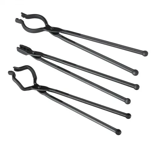 VEVOR Schmiedezange-Set, V-Bit, Wolf, ZV-Zange 3 Stk. Kohlenstoffstahl Schmiedezange, 461 x 68 x 18 mm / 458 x 38 x 19 mm / 463 x 78 x 52,3 mm, Schmiedezange mit Verlängertem Griff – Bild 10