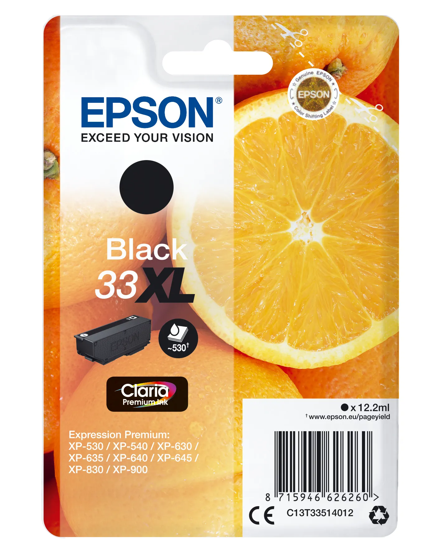 Epson Oranges Singlepack Black 33XL Claria Premium Ink Epson Oranges Singlepack Black 33XL Claria Premium Ink