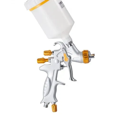 VEVOR HVLP Lackierpistole, Spritzpistole mit Schwerkraftzufuhr & 3 Düsen (1,3/1,4/1,7 mm), 600 ml Fassungsvermögen, Sprühpistole mit Luftregler für Autogrundierungen, Klarlacke & Decklacke – Bild 10