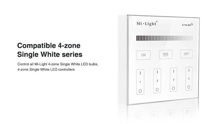 MiBoxer B1 LED Fernbedienung Smart Panel single color 4 Zonen – Bild 7