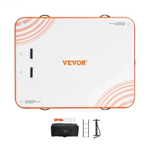 VEVOR Aufblasbares Schwimmdock, 3,04 x 2,43 m, Dockplattform, rutschfeste Wasserschwimmdockmatte mit tragbarer Tragetasche und abnehmbarer Leiter, schwimmende Plattform-Inselfloß für Pool, Strand – Bild 8
