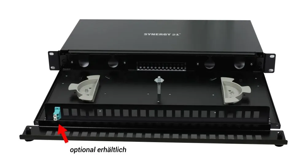 LWL-Patchpanel für 24xLC-Duplex-Buchsen, 19"/1HE, ohne LC-Kupplungen, Schwarz, Synergy 21, – Bild 5