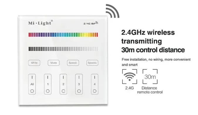 MiBoxer B3 LED Fernbedienung Smart Panel RGB/RGB-W 4 Zonen – Bild 5