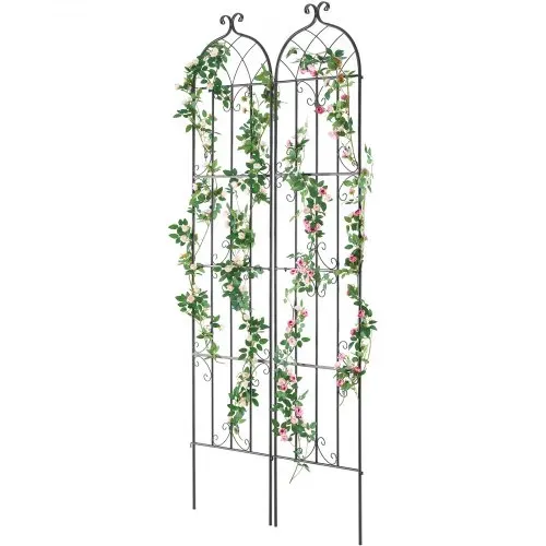 VEVOR Rankhilfe, 221 x 50 cm, 2er-Set rostfreies Metallspalier für Gartenblumen, Rankgitter für Rosen, Gurkenstütze, Kletterhilfe, Pflanzengitter, dekoratives Clematis-Spalier für Innenhöfe & Rasen – Bild 9