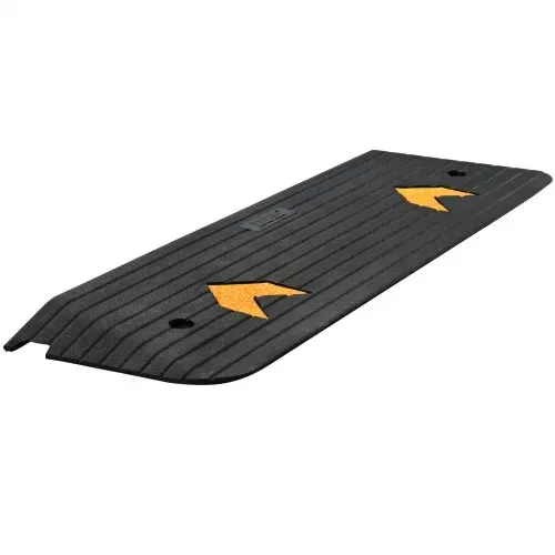 VEVOR Schwellenrampe Vollgummi Türschwellenrampe 15Tonnen Tragfähigkeit Bordsteinrampe mit Kanal 113x24,1x2,5cm Rollstuhlrampe Auffahrrampe Gummirampe Ideal für unebenen Boden Bordsteinkanten – Bild 8