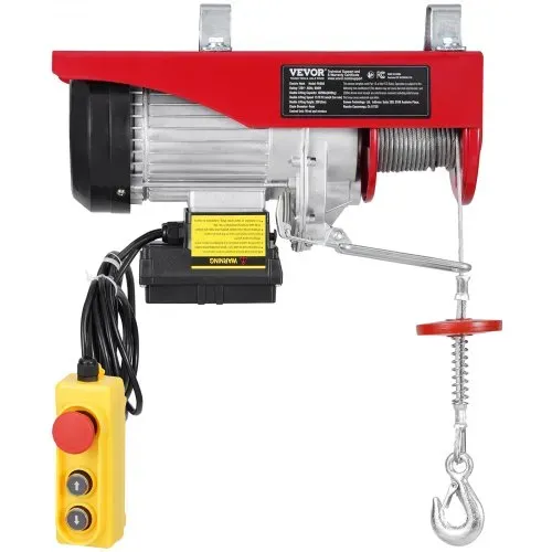 VEVOR Elektrische Seilwinde, 600 kg, Motorwinde mit 100 m kabelloser und 4,2 kabelgebundener Fernbedienung, 12 m Hubhöhe mit Einzelkabel, Einzel-/Doppelschlingen, Hebezeug für Garage, Lager, Fabrik – Bild 9