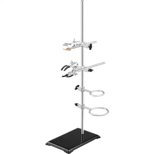 VEVOR Laborständer-Unterstützung, Labor-Retorten-Stützständer 2 Sätze, Laborständer aus Stahl mit 60 cm Stab & 210,82 x 135 mm Gusseisenbasis, inkl. Kolbenklemmen, Bürettenklemmen und Kreuzklemmen – Bild 10