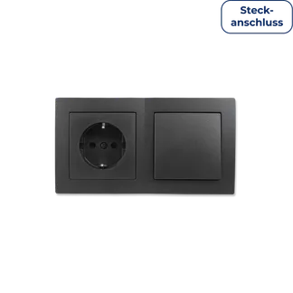 Schalter und Steckdosen Set McPower Flair “Tür 2-fach Profi“ 3-teilig, anthrazit, Steckanschluss Schalter und Steckdosen Set McPower Flair “Tür 2-fach Profi“ 3-teilig, anthrazit, Steckanschluss