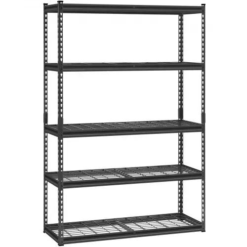 VEVOR Lagerregale, 1134 kg, 5-stufiges Schwerlastregal für die Garage, 457,2 x 1219,2 x 1828,8 mm, verstellbares Garagenregal für Industrieregale, Kellerregal, für Küche, Lager, Keller, schwarz – Bild 9