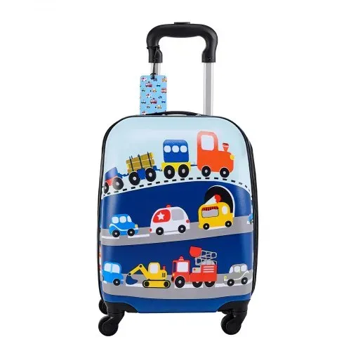 VEVOR 5 tlg. Kinderkoffer Set, 457,2 mm, Hartschalenkoffer mit Kindertrolley, Rucksack, Nackenkissen, Lunchbox & Kofferanhänge, Kofferset fürJungen & Mädchen, praktisch für Reisen Fliegen (Autos) – Bild 8