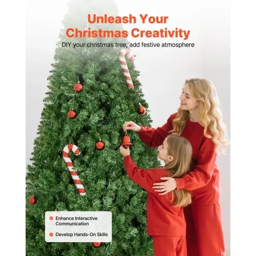 VEVOR Weihnachtsbaum künstlich, 2,2 m Tannenbaum, Christbaum, Naturgetreu, mit 1346 Zweigspitzen und stabilem Metallständer für die Dekoration von Zuhause, Partys und Büros – Bild 4