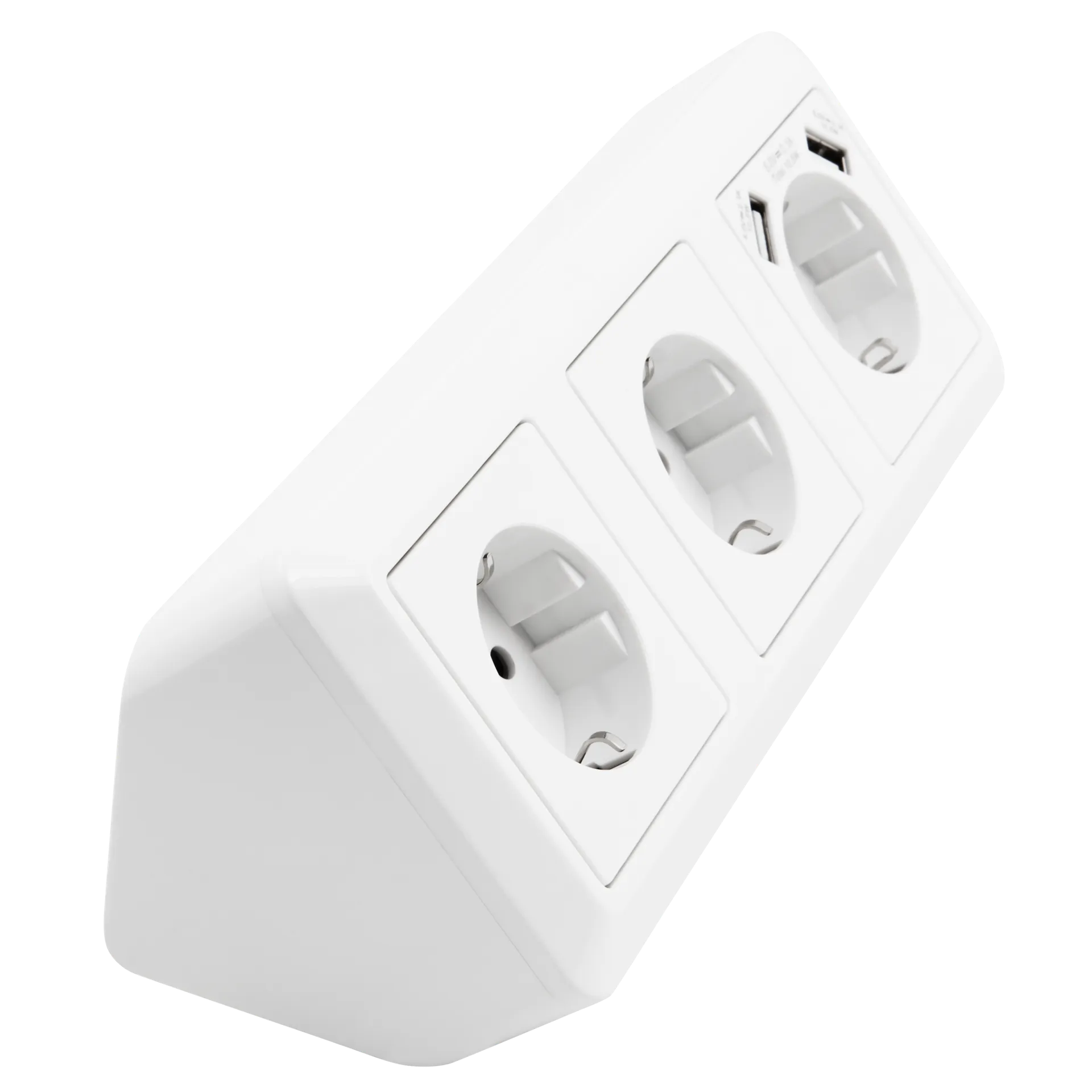 Steckdosenblock McPower ''Cup'' Aufbau, weiß, 3-fach Schutzkontakt + USB – Bild 3