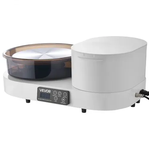 VEVOR Töpferscheibe Elektrisch 450 W, Töpferdrehmaschine 28 cm Drehteller, Töpfermaschine mit Fußpedal & 30–300 U/min Einstellbarer Drehzahl & Werkzeugbox, Ideal für Anfänger DIY-Tonkunst, Weiß – Bild 9