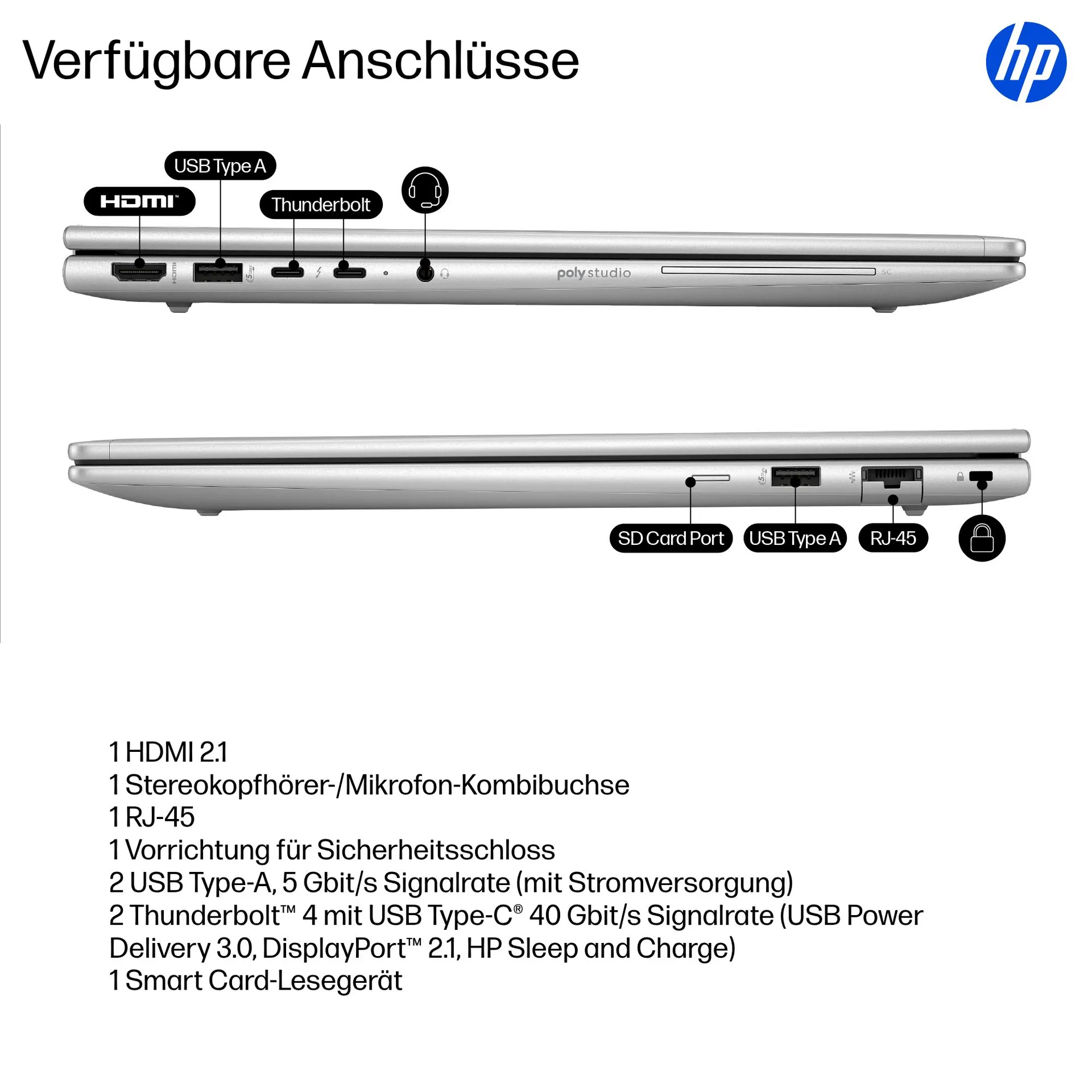 HP EliteBook 6 G1i AI Intel Core Ultra 7 255U Laptop 40,6 cm (16") WUXGA 32 GB DDR5-SDRAM 1 TB SSD Wi-Fi 7 (802.11be) Windows 11 Pro AI PC Silber – Bild 5