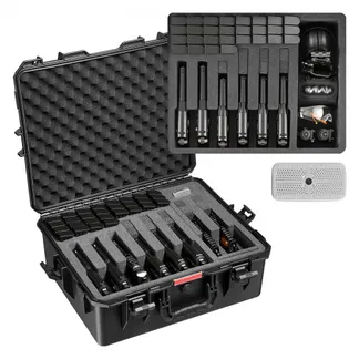 VEVOR Hartschalenkoffer für 8 Pistolen, Pistolenkoffer mit XPE-Schaumstoffeinlage 556x455x225 mm, Wasserdichter Kurzwaffenkoffer mit Anpassbarem Innenraum & Tragegriff, für Pistole Objektive Kamera VEVOR Hartschalenkoffer für 8 Pistolen, Pistolenkoffer mit XPE-Schaumstoffeinlage 556x455x225 mm, Wasserdichter Kurzwaffenkoffer mit Anpassbarem Innenraum & Tragegriff, für Pistole Objektive Kamera