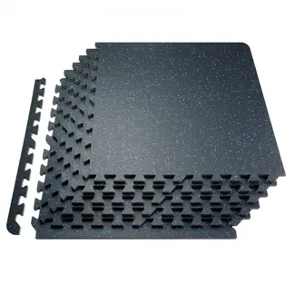 VEVOR Bodenmatten 25 Stk. Gummioberfläche & EVA-Schaum, 61 x 61 cm Trainingsmatten mit 100 Quadratfuß Abdeckung, ineinandergreifende Gymnastikmatten für Fitnessstudio Garage, Schwarz & Blau VEVOR Bodenmatten 25 Stk. Gummioberfläche & EVA-Schaum, 61 x 61 cm Trainingsmatten mit 100 Quadratfuß Abdeckung, ineinandergreifende Gymnastikmatten für Fitnessstudio Garage, Schwarz & Blau