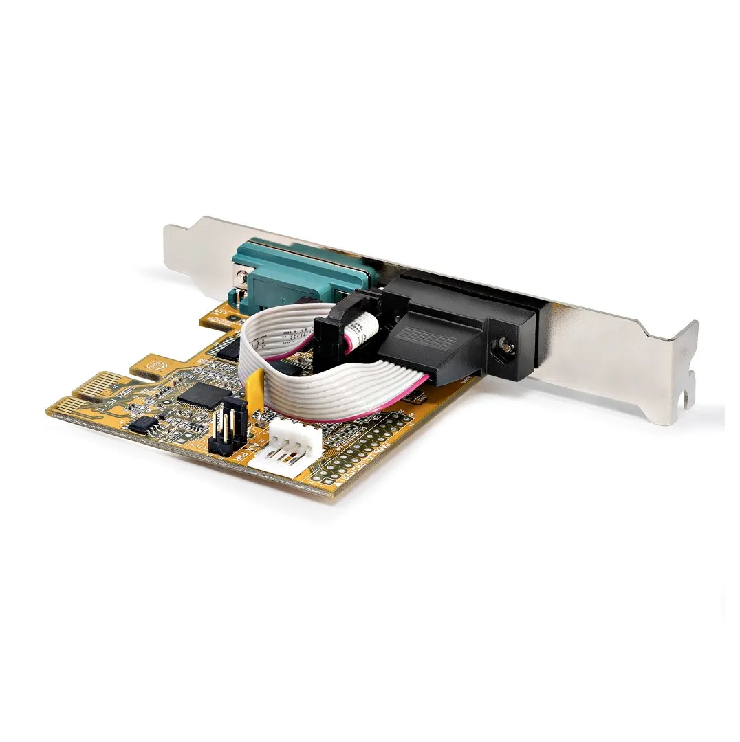 StarTech.com 2 Port PCI Express Serielle Schnittstellenkarte, PCIe auf RS232 (DB9), PC Serielle Karte/Erweiterungskarte, Voll-/Niedrigprofilblende, 2 Serielle Anschlüsse, 16C1050 UART, COM Retention, Windows/Linux – Bild 2