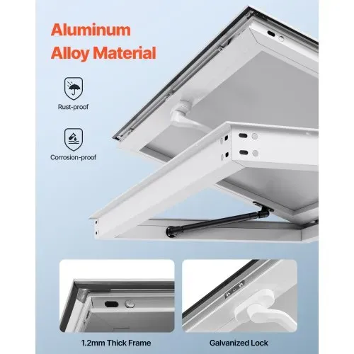 VEVOR Imbissfenster (1880 x 1016 mm), Servicefenster mit Aluminiumrahmen für Imbissanhänger, Servierfenster mit 85°-Öffnungswinkel für Imbisswagen, regenwasserbeständiges Konzessionsfenster – Bild 4