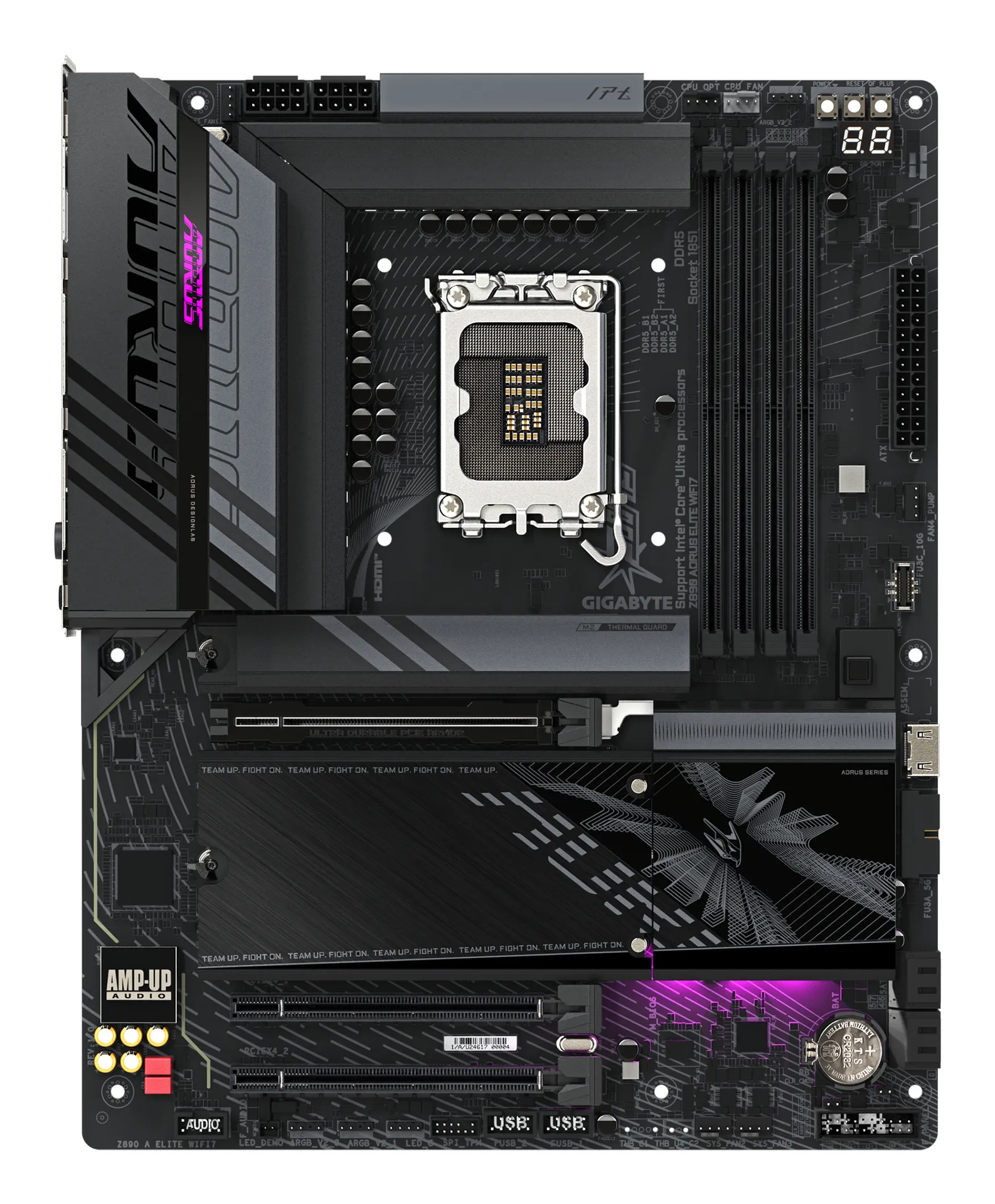 GIGABYTE Z890 AORUS ELITE WIFI7 Mainboard - Unterstützt Intel Core Ultra (Serie 2) CPUs, 16+1+2 Phasen VRM, bis zu 8800MHz DDR5 (OC), 1xPCIe 5.0 + 3xPCIe 4.0, Wi-Fi 7, 2.5GbE LAN, Thunderbolt 4 – Bild 2