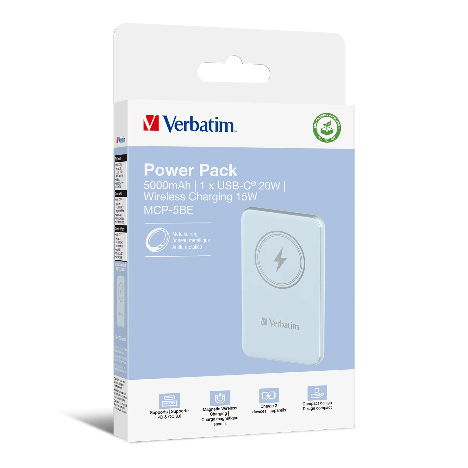 Verbatim Charge 'n' Go Lithium Polymer (LiPo) 5000 mAh Kabelloses Aufladen Blau – Bild 5