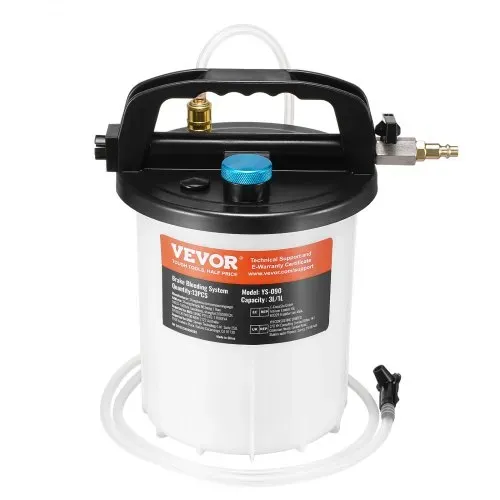 VEVOR Bremsenentlüfter Set 3 L Bremsflüssigkeitsabsauger mit 1 L Siphon-Nachfüllflasche und 13 Schlauchverbindern, komplettes Bremsflüssigkeitsentlüfter mit verlängertem Silikonschlauch und Griff – Bild 9