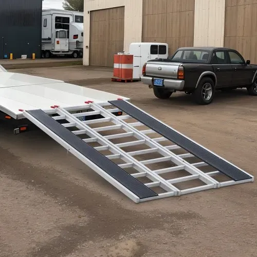 VEVOR Auffahrrampe, Verladerampe, Autorampe 680 kg, extra breite Verladeschiene, Auto Laderampe 2160 x 1375 mm, Dreifach faltbare Rampe, für Motorrad, Anhänger, ATV, UTV, Gartentraktor, Rasenmäher – Bild 7