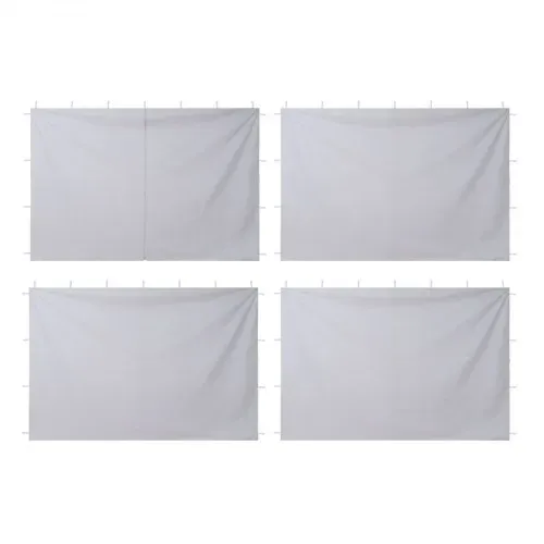 VEVOR 4x Seitenwände für Pavillon, Seitenteile für 3 x 3 m Faltpavillon, Wasserfeste Seitenplanen mit Sonnenschutz PU-Beschichtung, Seitenwand mit Reißverschlusstür für Outdoor-Events Camping, Weiß – Bild 8