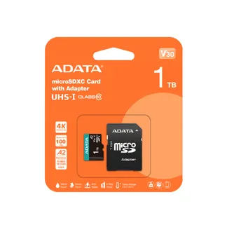 ADATA AUSDX1TUI3V30SA2-RA1 Speicherkarte 1 TB MicroSDXC UHS-I Klasse 10 ADATA AUSDX1TUI3V30SA2-RA1 Speicherkarte 1 TB MicroSDXC UHS-I Klasse 10