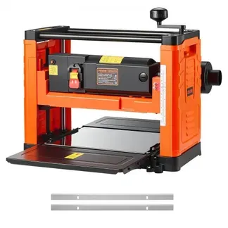 VEVOR Dickenhobel, Zwei-Blatt, 330 mm breiter Arbeitstisch, Hobelmaschine, 1800 W, Hobel, 23500 U/min, Doppelrollen, Überrollschutz, Holzbearbeitung mit Einzelgeschwindigkeit, für Hart- & Weichholz VEVOR Dickenhobel, Zwei-Blatt, 330 mm breiter Arbeitstisch, Hobelmaschine, 1800 W, Hobel, 23500 U/min, Doppelrollen, Überrollschutz, Holzbearbeitung mit Einzelgeschwindigkeit, für Hart- & Weichholz