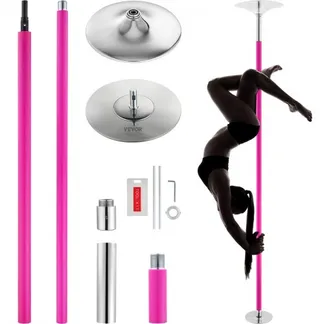 VEVOR Professionelle Tanzstange, Pole Dance Tragbare Tanzstange Profi ca. 216,3-270 cm Höhenverstellbare Abnehmbare Fitnessstange Spinning Fitness Pink, Statische Tanzstange Fitnessstudios VEVOR Professionelle Tanzstange, Pole Dance Tragbare Tanzstange Profi ca. 216,3-270 cm Höhenverstellbare Abnehmbare Fitnessstange Spinning Fitness Pink, Statische Tanzstange Fitnessstudios