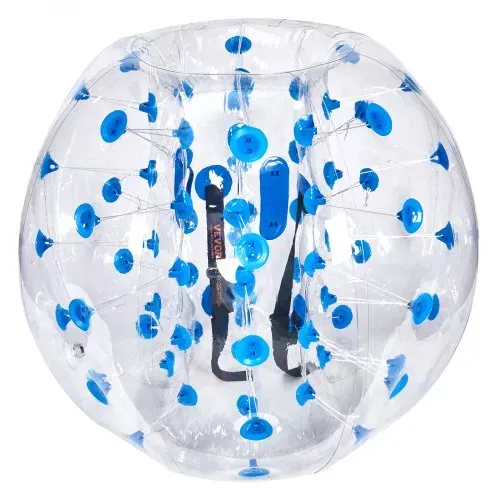 VEVOR Aufblasbarer Bump Ball Bumper Stoßball 1 Stk. 1,2 m x 1,03 m, Menschlicher Kollisionsball, PVC-Körperblasen-Bounce-Ball für Outdoor-Aktivitäten, Transparent + Blaue Punkte Aufblasbar Bumper Ball – Bild 10