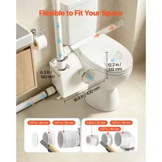 VEVOR Fäkalienhebeanlage 800 W 12000 L/h 10 m Förderhöhe Nachlauffunktion, Weiße Abwasserhebeanlage Geeignet für Keller, WC, Waschbecken, Waschküche und Küche, Hebeanlage für Abwasser Zerhackerpumpe VEVOR Fäkalienhebeanlage 800 W 12000 L/h 10 m Förderhöhe Nachlauffunktion, Weiße Abwasserhebeanlage Geeignet für Keller, WC, Waschbecken, Waschküche und Küche, Hebeanlage für Abwasser Zerhackerpumpe
