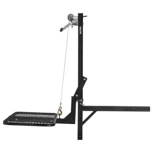 VEVOR Game Hoist, Hirschhebezeug mit Anhängerkupplung & Hebesystem-Plattform, 136 kg Tragkraft, Wildhebezeug-Windenlift mit 5,08 cm Empfänger, 360-Grad-Schwenkwelle & faltbar, 1440x900x1310 mm – Bild 9