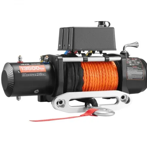 VEVOR Elektrische Seilwinde, 13.500 lb, 12 V DC LKW-Winde mit Φ3/8 Zoll x 80 Fuß Synthetikseil, Aluminium-Seilführung, kabellose und kabelgebundene Fernbedienung, IP55 wasserdicht zum Schleppen von Geländewagen, Jeeps, Anhängern und Booten – Bild 9