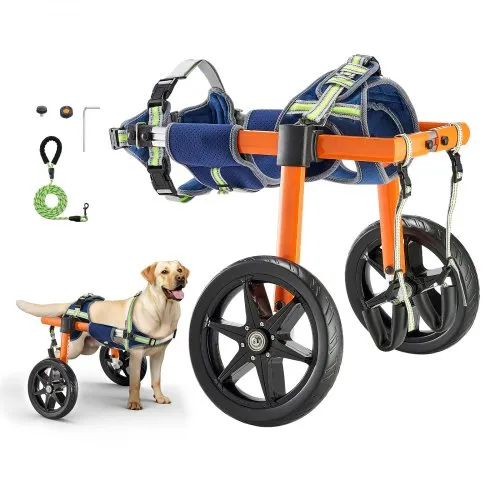 VEVOR Hunderollstuhl für Hinterbeine, Rollstuhl für Haustiere, Höhen-, Breiten- & Längenverstellbar, Hundewagen mit Stoßdämpfenden Rädern, für Verletzte & Behinderte Hunde von 15,88-21,77 kg VEVOR Hunderollstuhl für Hinterbeine, Rollstuhl für Haustiere, Höhen-, Breiten- & Längenverstellbar, Hundewagen mit Stoßdämpfenden Rädern, für Verletzte & Behinderte Hunde von 15,88-21,77 kg