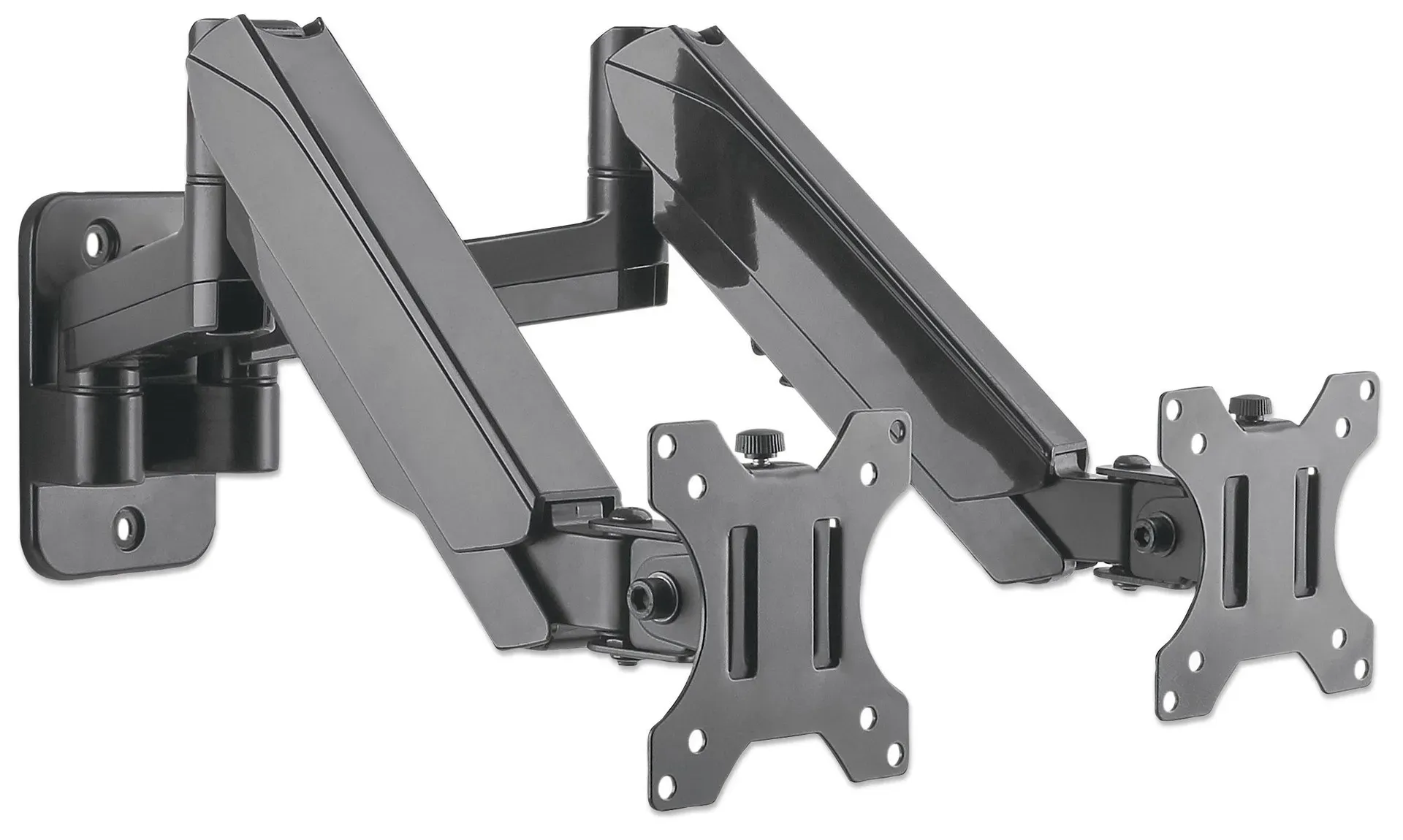 Manhattan Universal-Wandhalterung mit Gasdruckfeder für zwei Monitore, Zwei Halterungsarme mit Gasdruckfeder, Kugelgelenk und Verlängerungsarm, geeignet für zwei Monitore von 17" bis 32"* und bis zu 8 kg pro Arm – Bild 3