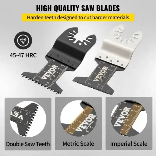VEVOR 50x Sägeblatter Oszillierendes Zubehör Set HCS+Edelstahl Multitool Segmentsägeblatt 1-3/4 Zoll 1-3/8 Zoll 3-1/2 Zoll Multifunktionswerkzeug Zubehör Set für bevorzugten Werkzeugmarken – Bild 4