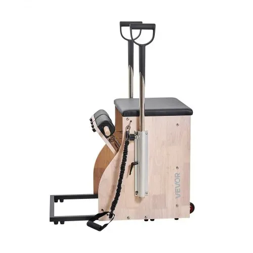 VEVOR Pilates-Stuhl, Kombi-Stühle mit geteilten Pedalen und Griffen, Yoga-Fitnesstrainer mit Rahmen aus Gummibaumholz, Trainingsreformer, Pilates-Widerstandstrainingsgerät für Training – Bild 8