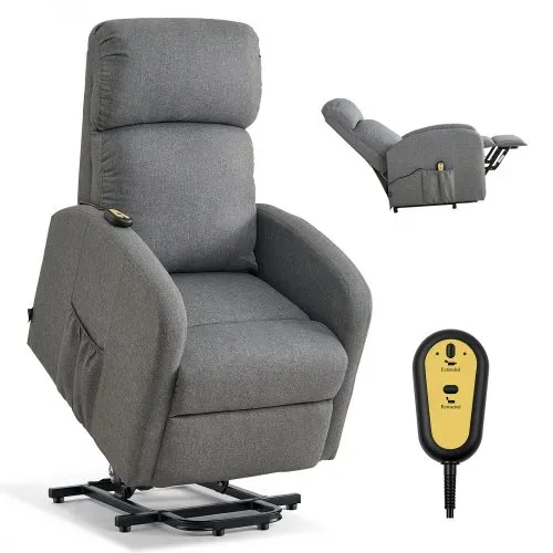 VEVOR Fernsehsessel Elektrisch, Relaxsessel Stufenlose Verstellung, Seniorensessel mit Leinenbezug, Hochelastischem Schaumstoff, Seitentaschen, Fernbedienung, Massagesessel, Hellgrau VEVOR Fernsehsessel Elektrisch, Relaxsessel Stufenlose Verstellung, Seniorensessel mit Leinenbezug, Hochelastischem Schaumstoff, Seitentaschen, Fernbedienung, Massagesessel, Hellgrau