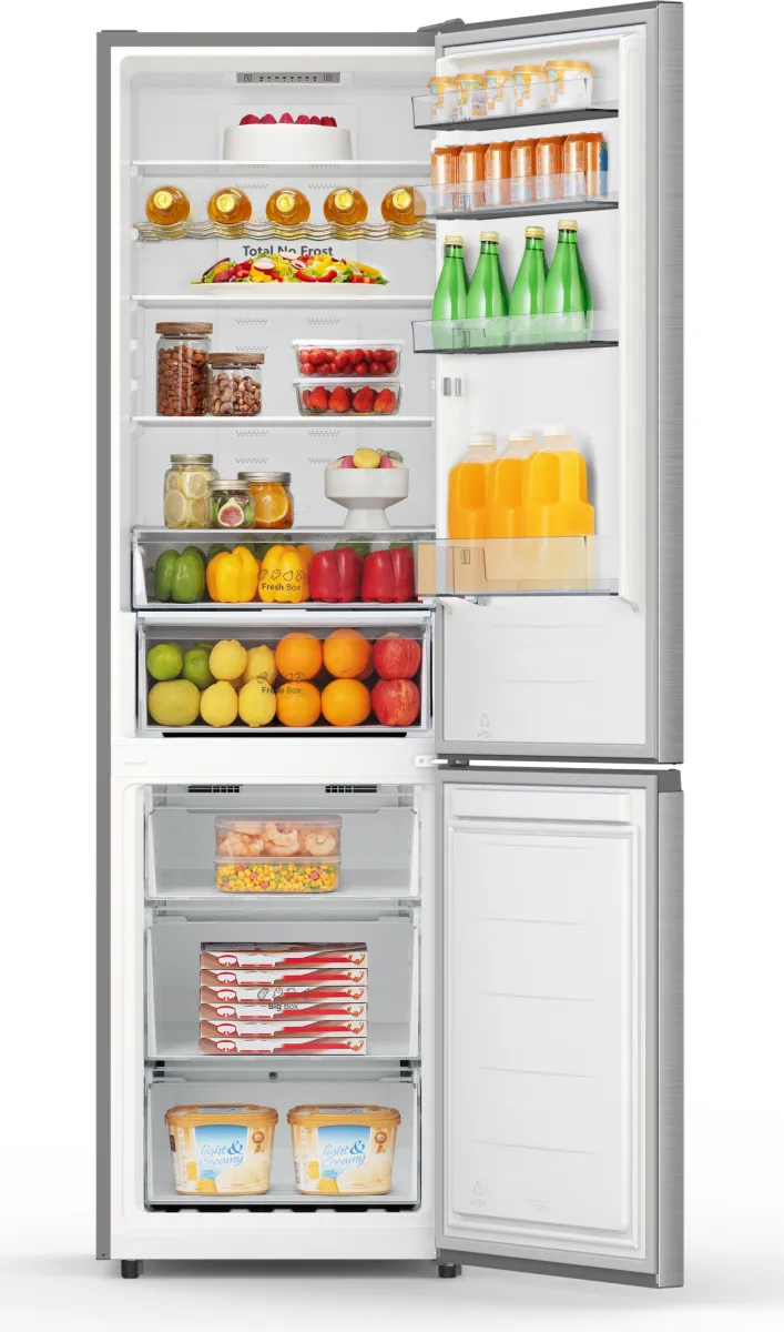 Hisense Freistehend Kühlschrank/Gefrierschrank, Inox, 336 l – Bild 2
