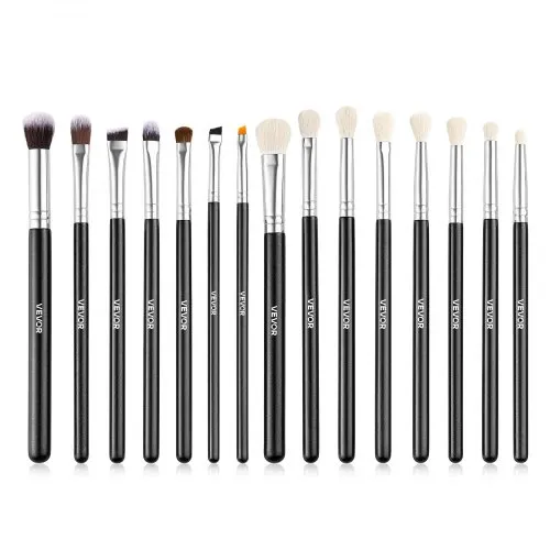 VEVOR Pinselset Makeup, 15-teiliges professionelles Schminkpinsel Set für Grundierung, Lidschatten, mit weichen synthetischen Borsten, ergonomischem Holzgriff, Aluminiumzwinge, für Gesicht, Augen VEVOR Pinselset Makeup, 15-teiliges professionelles Schminkpinsel Set für Grundierung, Lidschatten, mit weichen synthetischen Borsten, ergonomischem Holzgriff, Aluminiumzwinge, für Gesicht, Augen