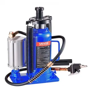 VEVOR lufthydraulischer Flaschenheber mit 20 t Kapazität, 260–495 mm Hubbereich, pneumatischer/manueller Flaschenwagenheber mit Pumpe für Auto Pickup Lkw Wohnmobil SUV Autoreparatur, Blau VEVOR lufthydraulischer Flaschenheber mit 20 t Kapazität, 260–495 mm Hubbereich, pneumatischer/manueller Flaschenwagenheber mit Pumpe für Auto Pickup Lkw Wohnmobil SUV Autoreparatur, Blau