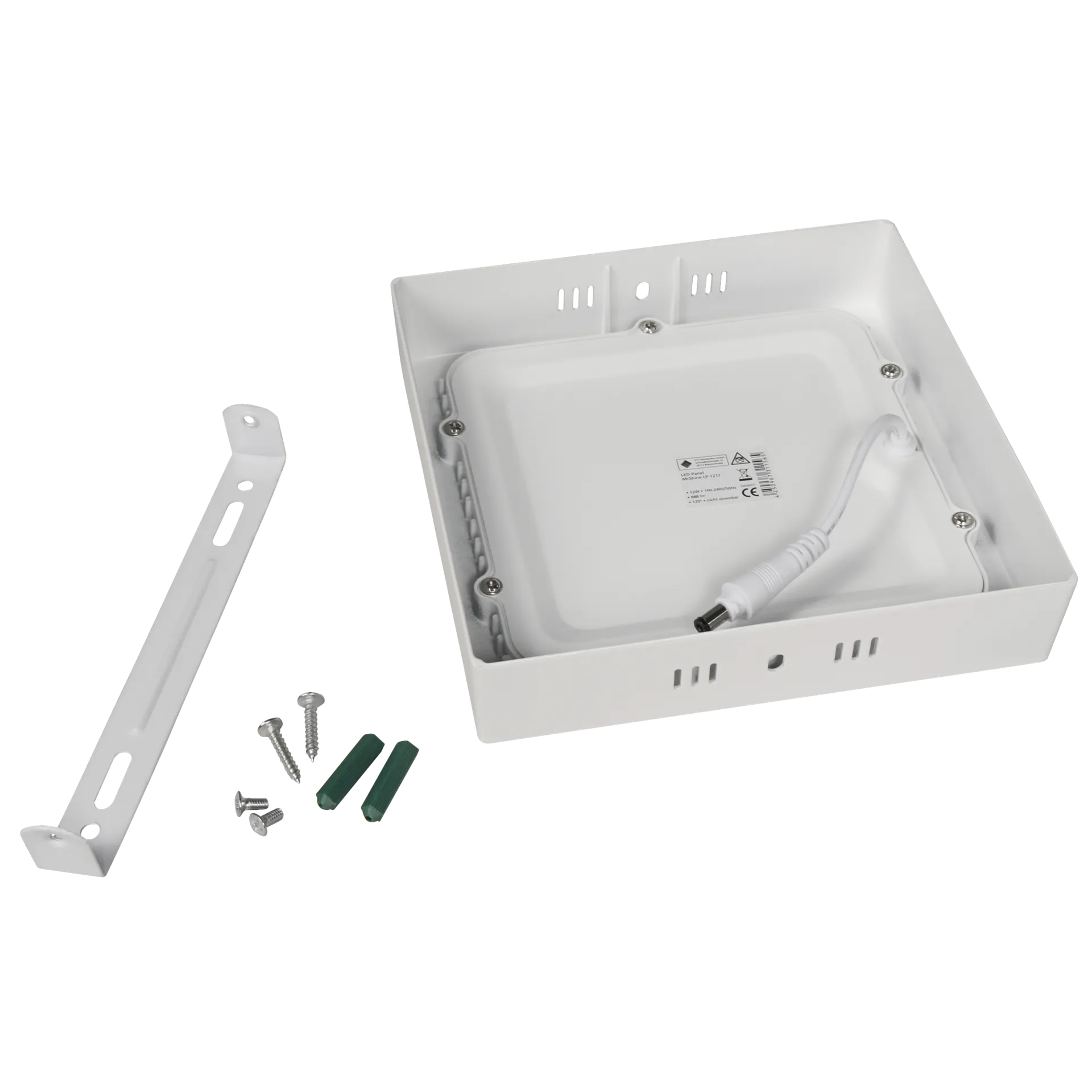 LED Panel McShine ''LP-1217AW'', 12W, 170x170mm, 1.224 lm, 3000 K, warmweiß – Bild 3