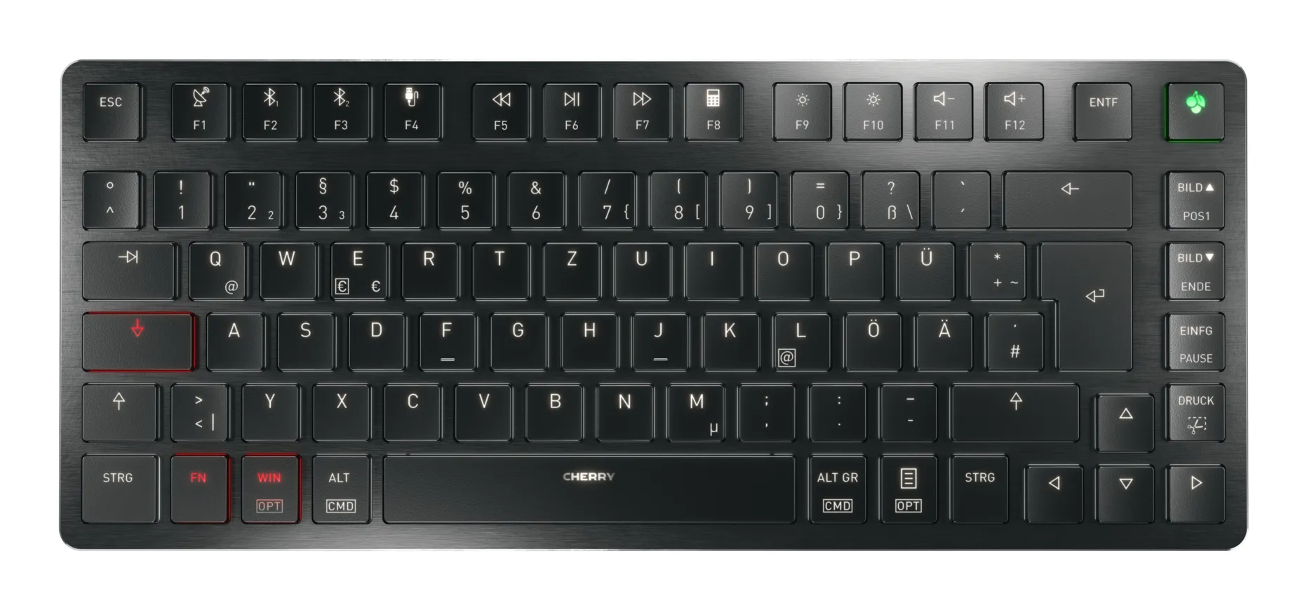 CHERRY KW X ULP 2.0 MINI Tastatur Heimbüro USB + RF Wireless + Bluetooth QWERTZ Deutsch Schwarz CHERRY KW X ULP 2.0 MINI Tastatur Heimbüro USB + RF Wireless + Bluetooth QWERTZ Deutsch Schwarz