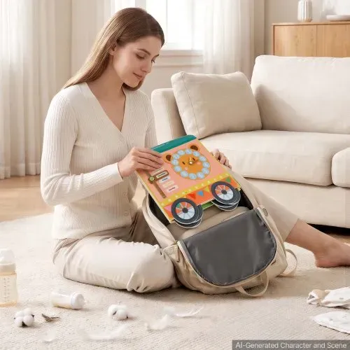 VEVOR Montessori Busy Board 14-in-1 Faltbares Wandmotorikbrett Zugthema, Aktivitätsbrett zur Bildung & Frühe Entwicklung für Kinder, Filzstoff, mit Buchstaben Früchten, Gemüse Uhr & Lernelementen – Bild 7
