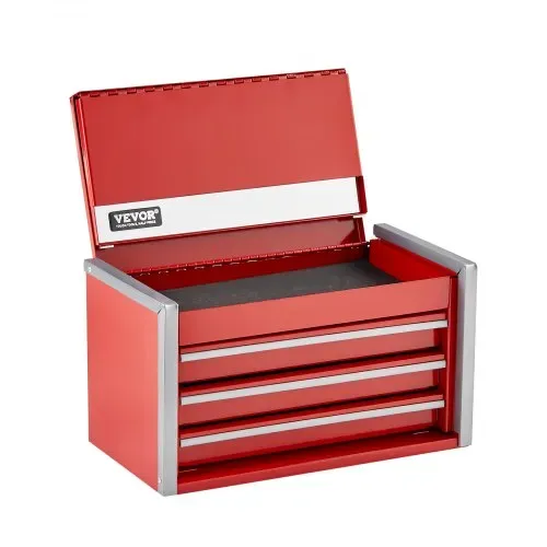 VEVOR Werkzeugkasten 218,4 x 118 x 120 mm, Werkzeugkiste mit 3 Schubladen, Werkzeugkoffer mit EVA-Einlagen und PP-Fußpolstern, robuster Stahl mit Kugellageröffnung und Pulverbeschichtung, rot – Bild 10