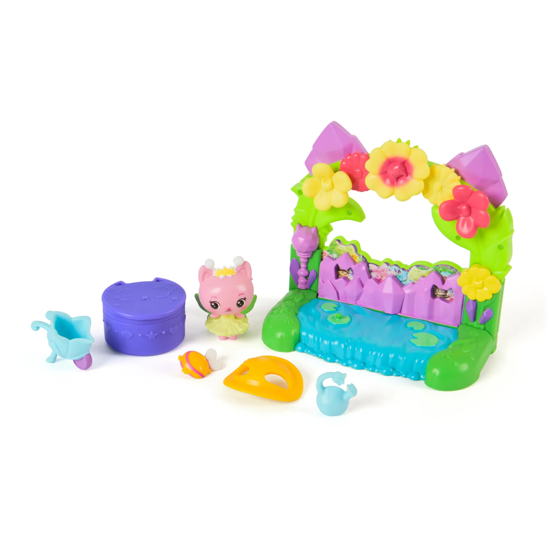 Gabby's Dollhouse DREAMWORKS : DER FILM - Queen Kitty Fees Kristall Garten Balkon, mit Spielfigur & Zubehör – Bild 3